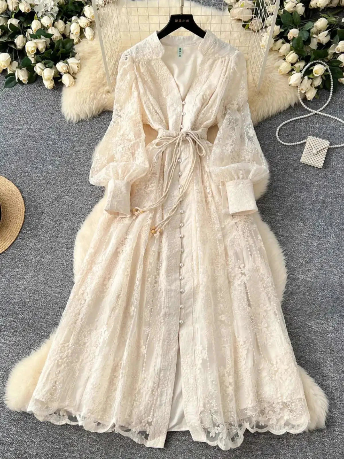 Luxury Embroidery Formal Dresses Women Summer Autumn Lantern GlowCart
