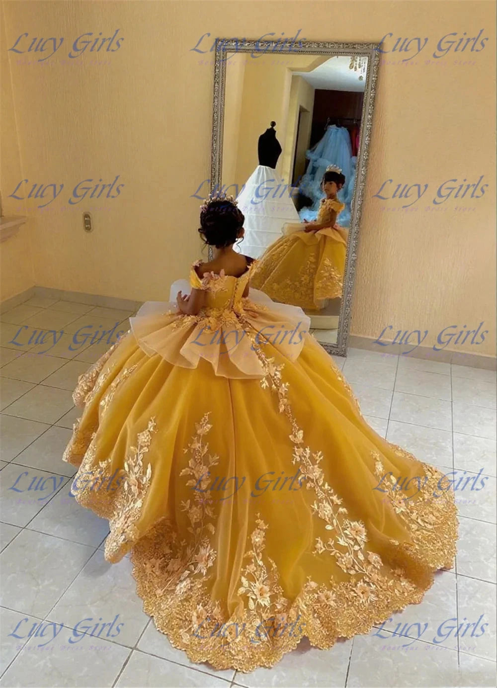 Luxurious Double Color Flower Girl Dress Wedding Dresses GlowCart