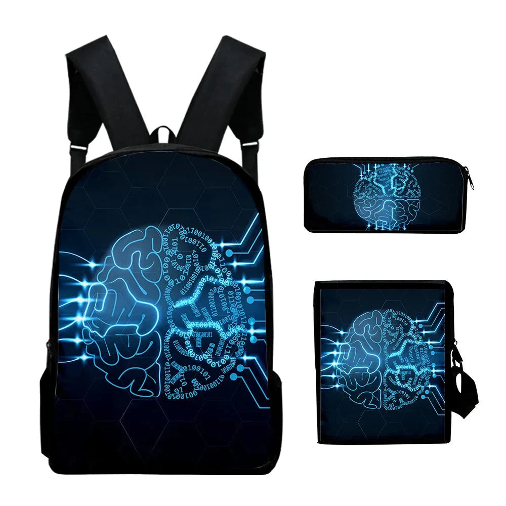 Fashion Youthful Technology style 3D Print 3pcs/Set Student GlowCart