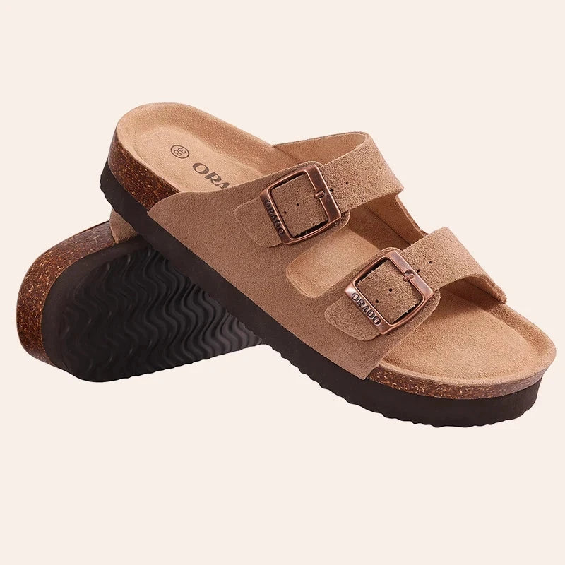 Evshine Men Cork Slippers Summer Cork Footbed Clogs Sandals GlowCart