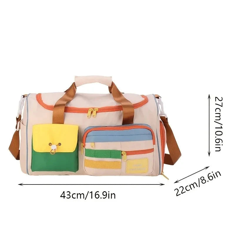 Large Capacity Oxford Fabric Gym Duffel Bag with Shoe GlowCart