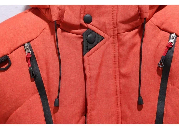 -20 Degree Winter Parkas Men Down Jacket Male White Duck Down Jacket Hooded Outdoor Thick Warm Padded Snow Coat Oversized M-4XL GlowCart