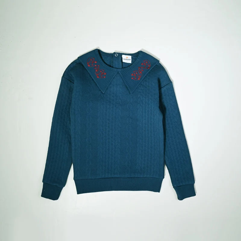 AA-Family matching clothing cable knit set boys and girls cotton and spandex set top pantsand baby romper embroidery for winter GlowCart