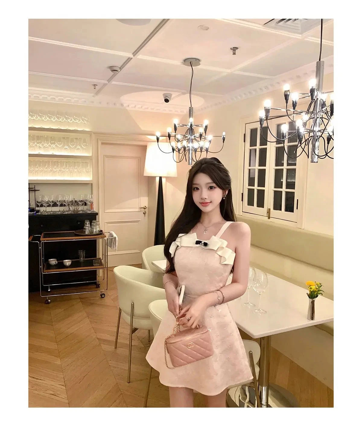 Kimotimo Sweet Jacquard Halter Birthday Dress Women Summer GlowCart