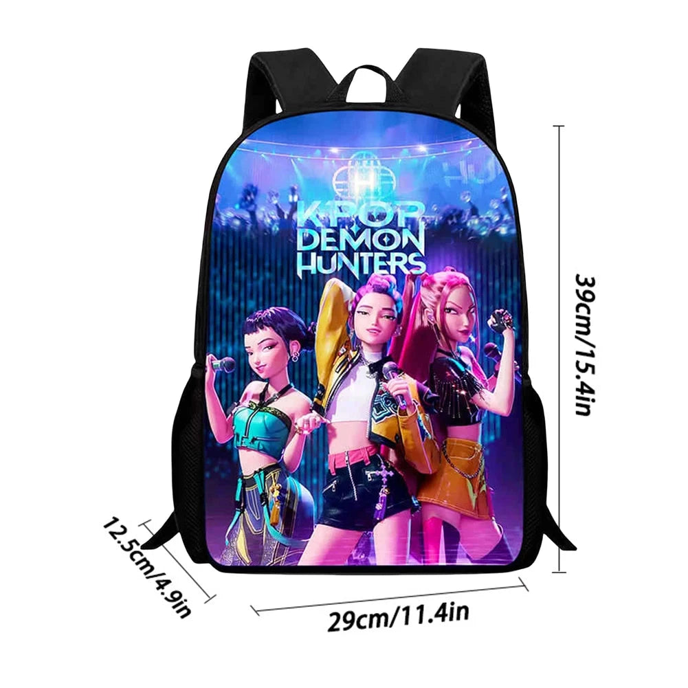 K-pop Demon Huntes Fashion Backpack for Girls Boys Anime Cartoon Large Capacity Schoolbag Children Multi-function Shoulder Bag GlowCart