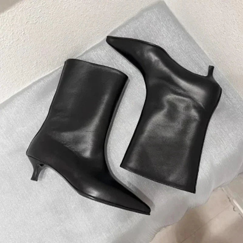 Pointed Toe Women High Boots Leather Fashion Sexy Heels GlowCart