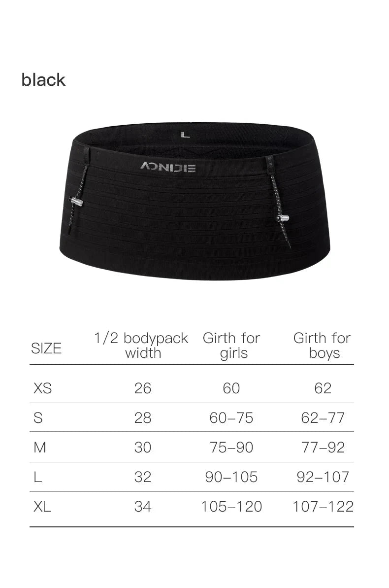 AONIJIE W8116 Woven Elastic Sports Waist Pack Men Women Trail Running Belt Hydration Waist Bag Phone Holder Gym Fitness Marathon GlowCart