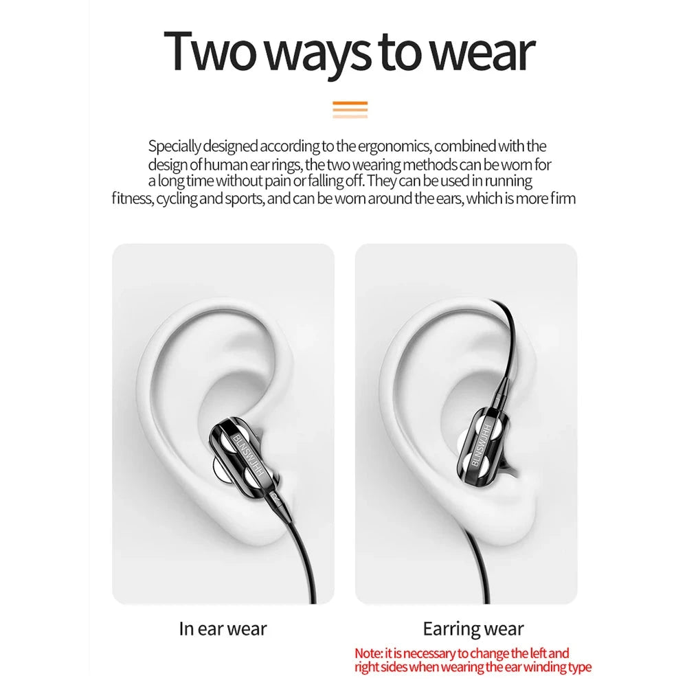 3.5mm Wired Headphones Noise Canceling In-Ear Sports GlowCart