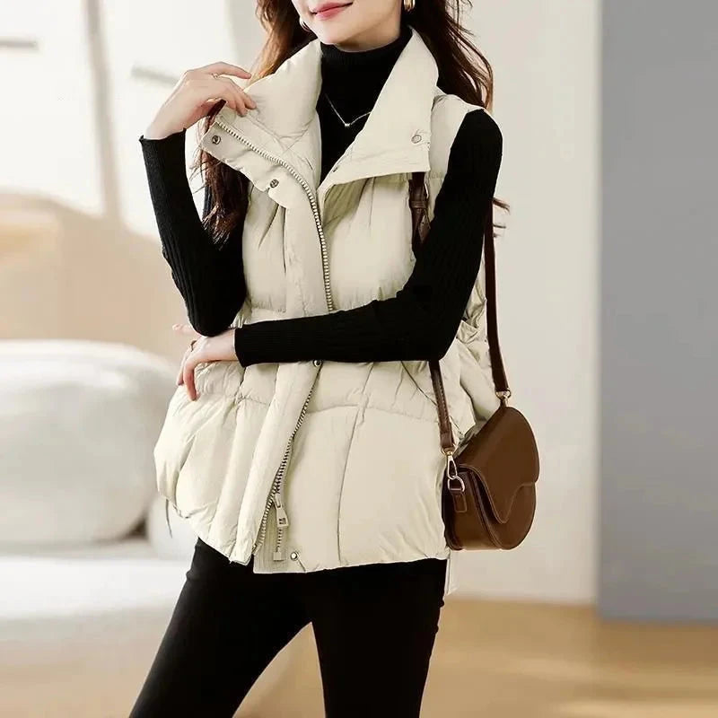 2024 New Winter Puffer Vest Pocket Women's Korean Down GlowCart