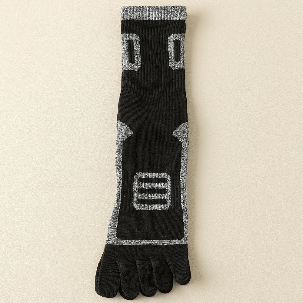 3 Pairs Fleece Toe Socks Men Autumn Winter Warm Five Finger Socks Man High Quality Cotton Sports Crew Socks Running GlowCart