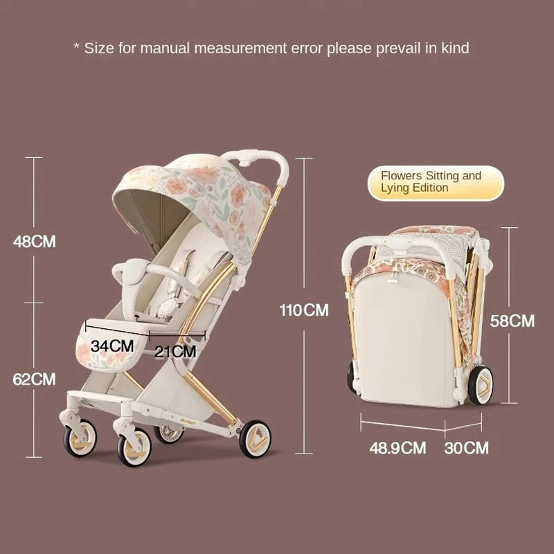 New Baby Stroller Children Walking Baby God Lightweight Folding Pocket Car Kid's Baby  Four Wheels Stroller Push Umbrella Car GlowCart