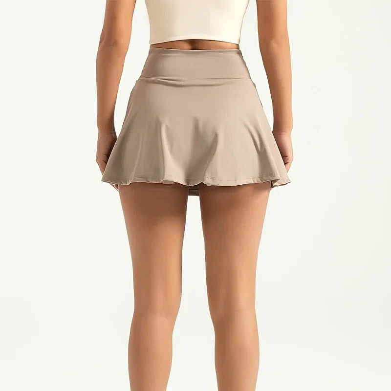 Women's Sports Half Skirts Fake Two Piece Anti Light Short GlowCart