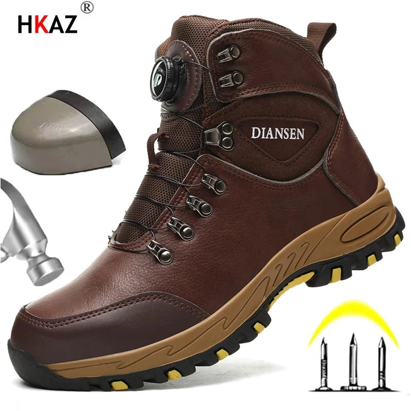 Rotating Button Safety Shoes Men Work Sneakers GlowCart