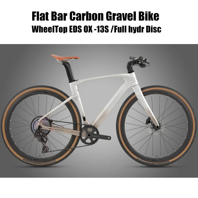 2025 New Carbon Fiber Wireless Gravel V3 Road Bike WheelTop EDS OX-13S Electronic Shifting Bicycle With Straight Handlebar GlowCart