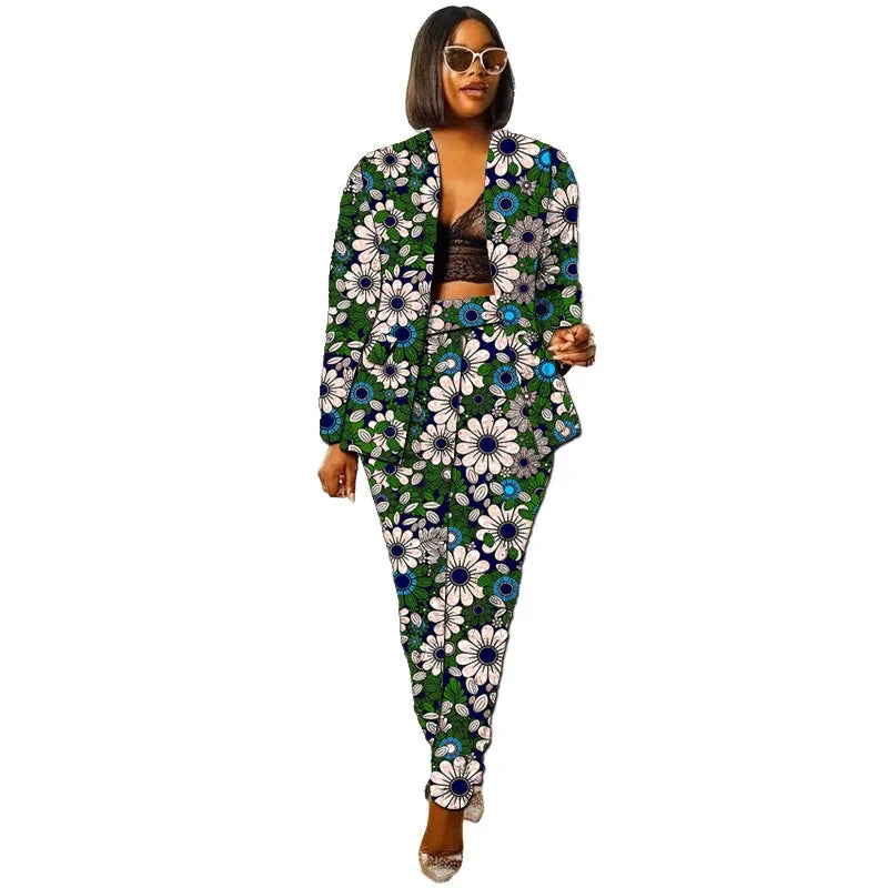 African Collarless Jacket Women's Suit Nigerian Style Female GlowCart
