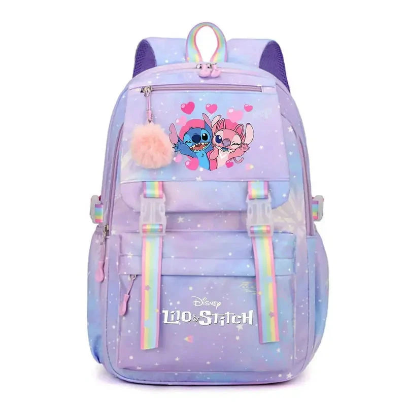 Cartoon Lilo Stitch Printed Backpack Teenger Girl Boy Schoolbag Kawaii Student Children Schoolbag Laptop Bookbag Travel Bag GlowCart
