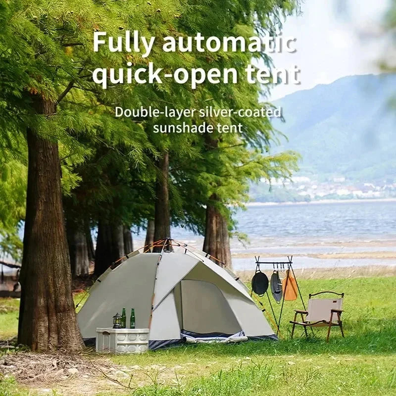 Outdoor Folding Tent Fully Automatic Quick Opening Tent 3-4 GlowCart