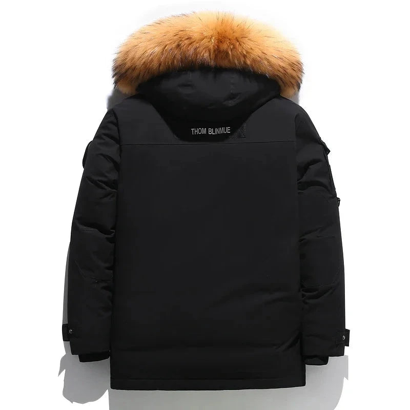 Black Down Jacket 2024 Winter Lined White Duck Down Hooded GlowCart