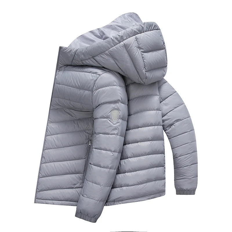Lightweight Down Jacket, Fashionable Men's Short Hooded Duck GlowCart
