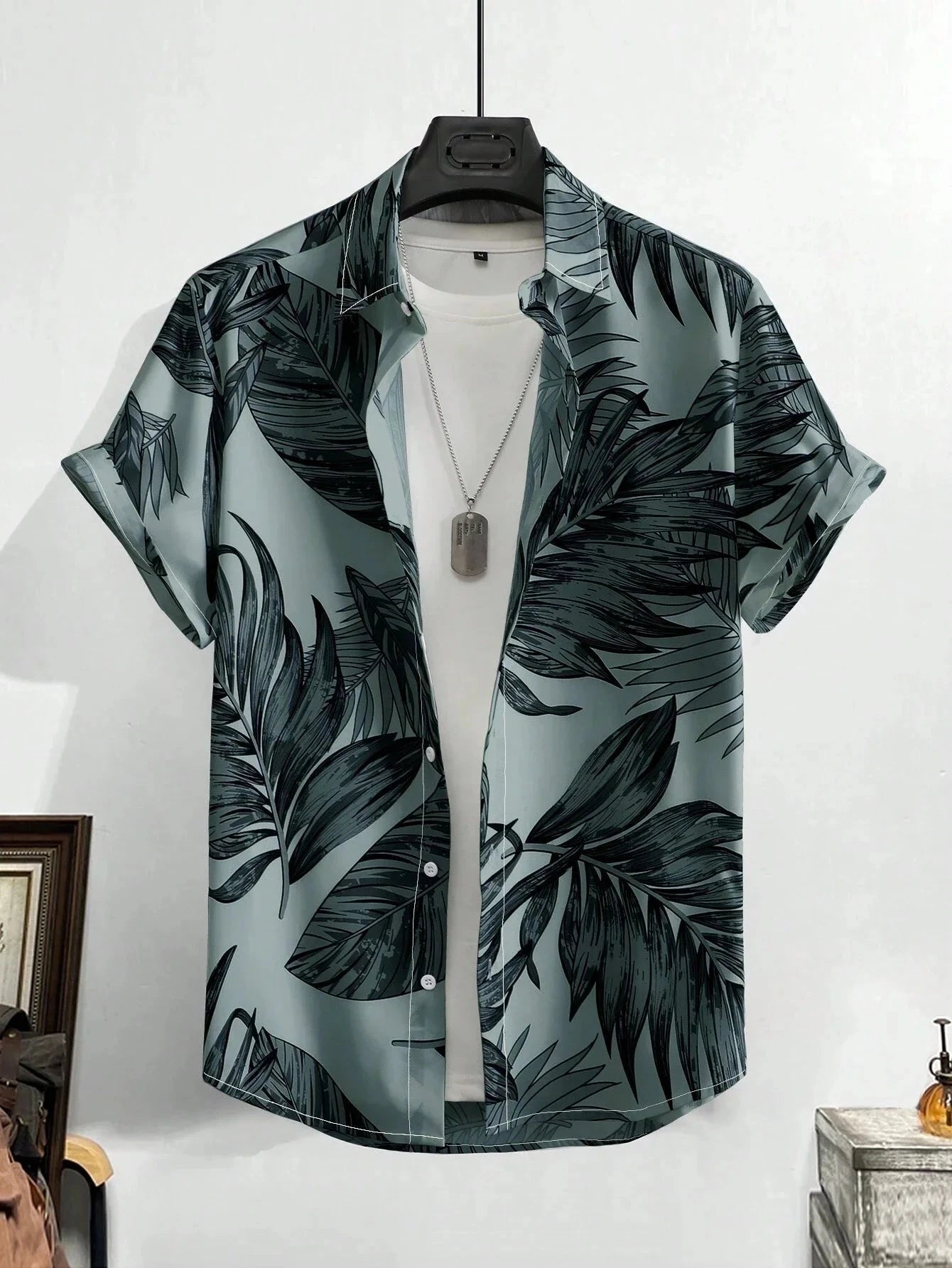 Hawaiian Shirt Man Print Casual Thin Beach Slim Fashion GlowCart