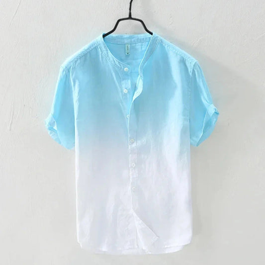 Short-sleeved shirt 100% linen cool breathable comfortable GlowCart