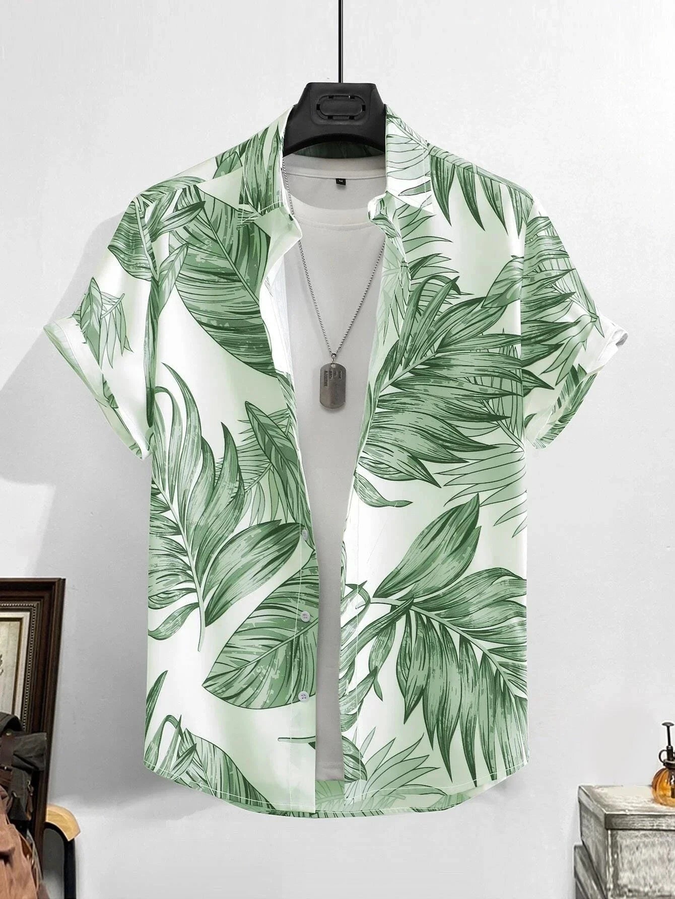 Hawaiian Shirt Man Print Casual Thin Beach Slim Fashion GlowCart