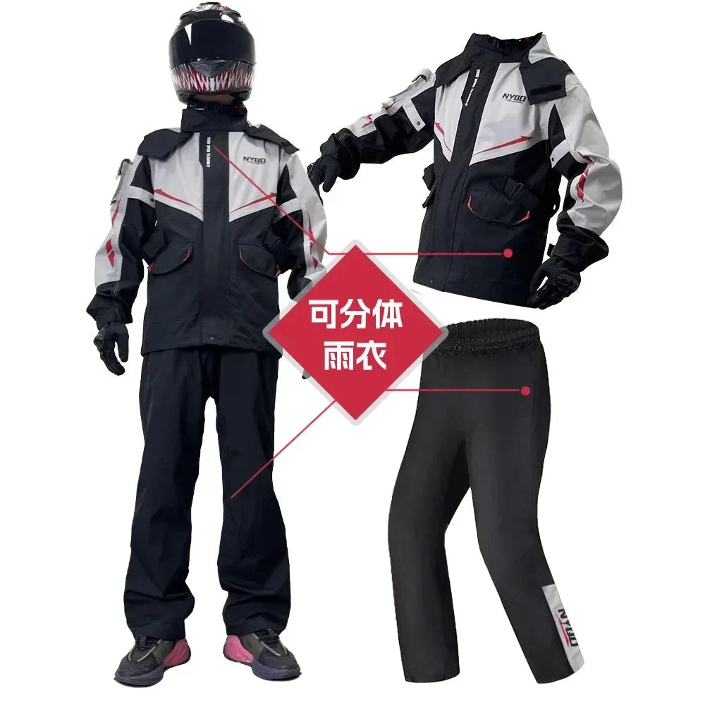 Motorcycle Raincoat Suit Rainstorm Prevention Jacket Pants GlowCart