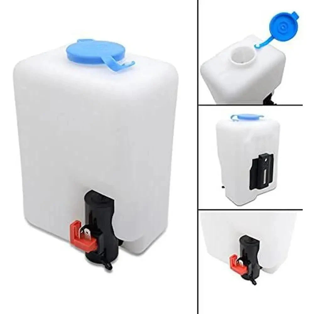 12V 1.2-liter Universal Windscreen Washer Bottle Tank Pump Wiper Reservoir Kit Fluid Nozzle Sprayer Car Windshield Clean Tools GlowCart