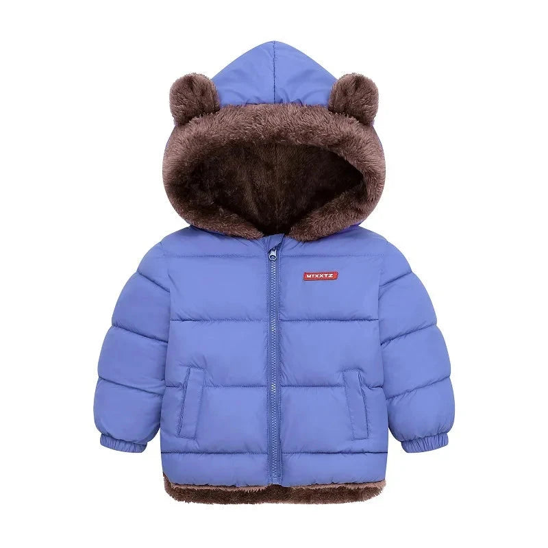 Boys Girls Thick Jackets Winter Kids Padded Fleece Warm Coats Children Hooded Cotton Outerwear Kids Clothes Cashmere Snowsuit GlowCart
