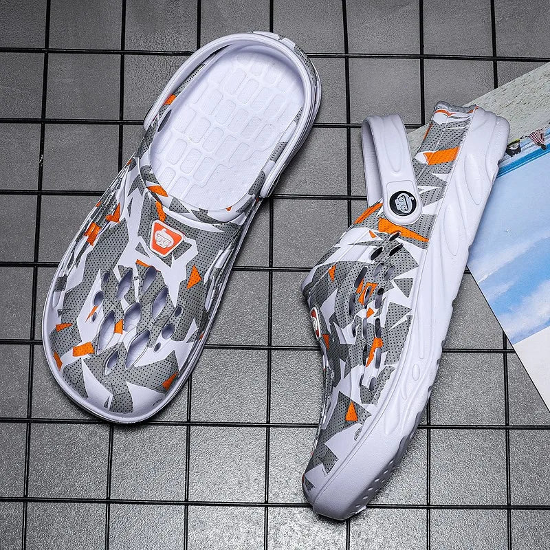 2025 New Fashion Sandals Men Clog Sandals Comfortable Breathable Beach Sandals Men Women Clogs Slippers Soft Bottom Men Shoes GlowCart