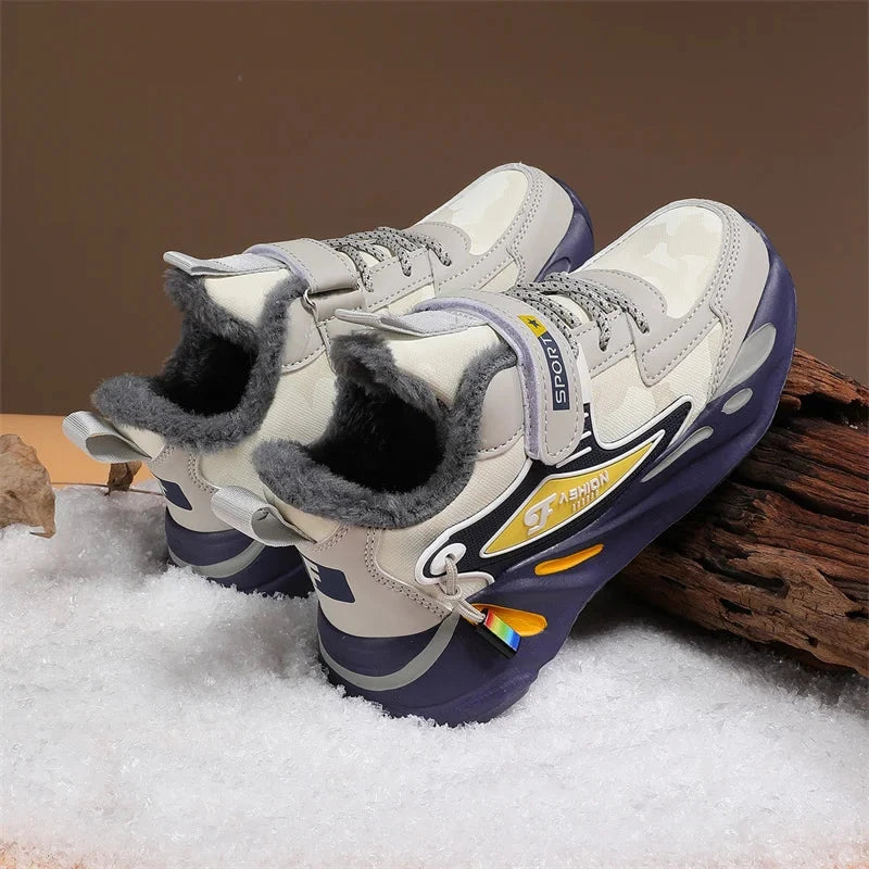 Winter Children Sneaker Shoes Fashion Platform Kids Boys Cotton Sneaker Warm Plush Casual Sports Tennis Shoes GlowCart