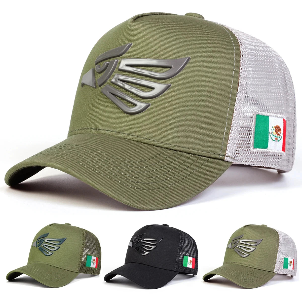 Unisex Mexican Eagle Label Baseball Net Caps Outdoor GlowCart