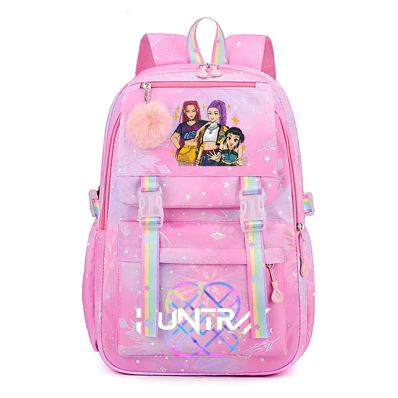 KPop Demon Hunters Backpack High-capacity Kids Knapsacks Movie Music Girl School Schoolbags Cartoon Anime Student Rucksack GlowCart