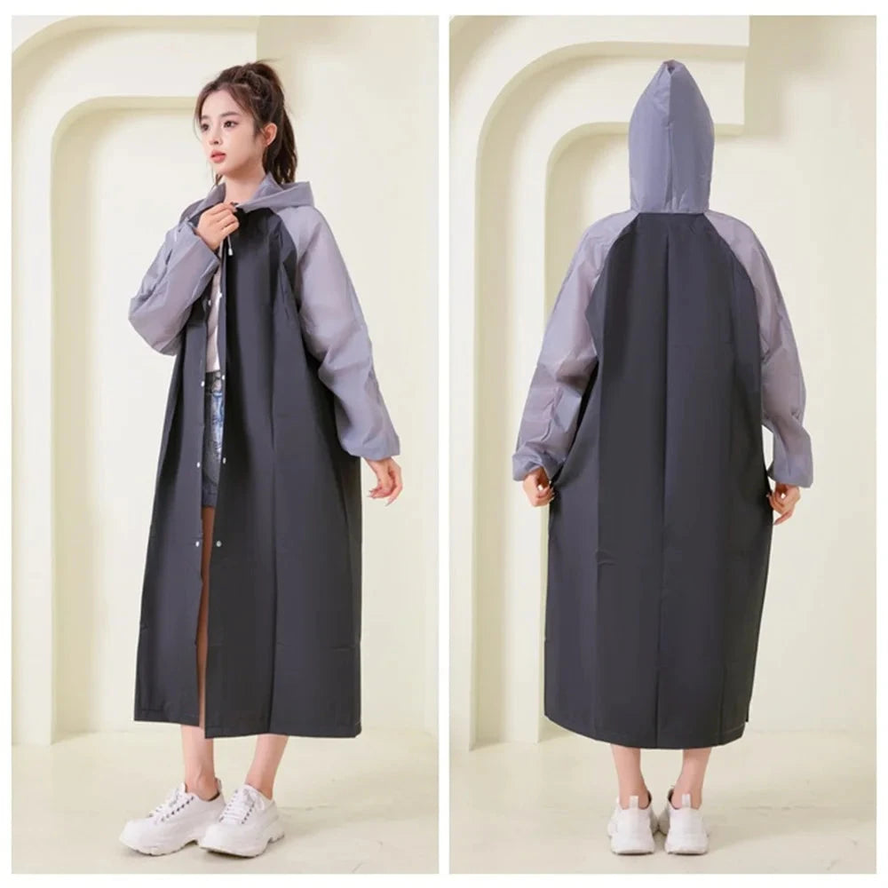 Outdoor Rain Coat Poncho Thicken Adults Long Raincoat Hooded GlowCart