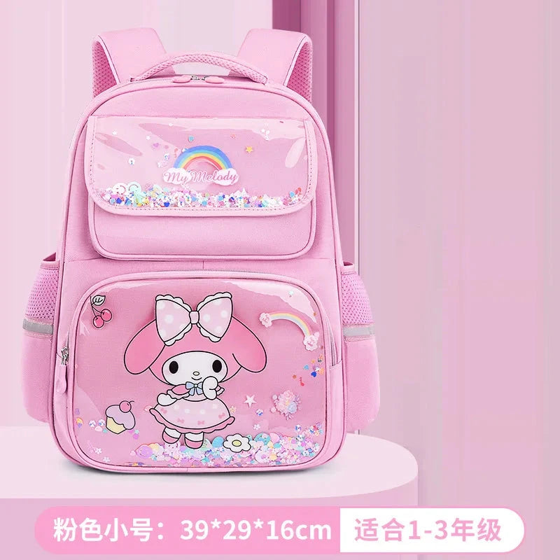 Pupil Schoolbag Backpack Lightweight Student Large Capacity Children's Cute Bags Cinnamoroll  Kuromi Sanrio My Melody Child GlowCart
