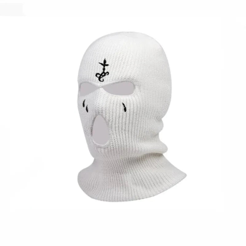 2025 Cross Embroidery Ski Mask Winter Balaclava Hat 3-Hole GlowCart