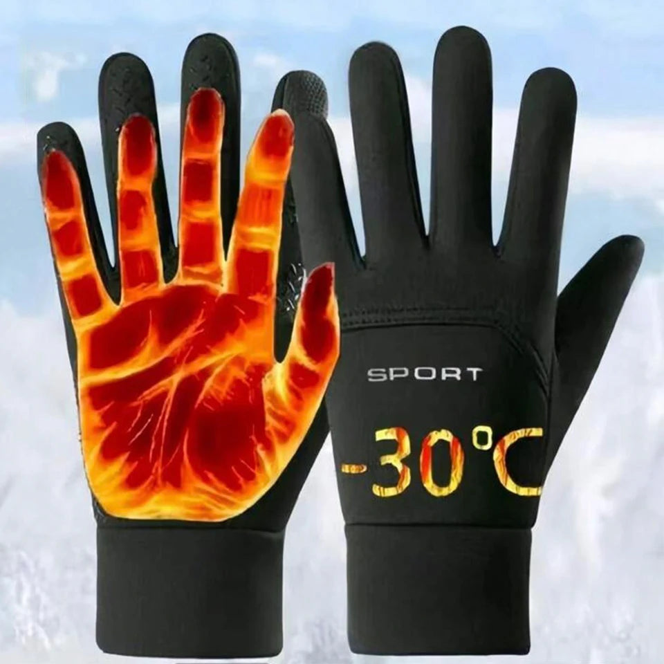GTUBIKE Autumn and Winter Touchscreen Men's and Women's Warm Gloves Plush Outdoor Sports Windproof and Cold Proof Cycling Gloves GlowCart