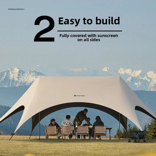 Outdoor camping blackout hexagonal canopy tent instant GlowCart