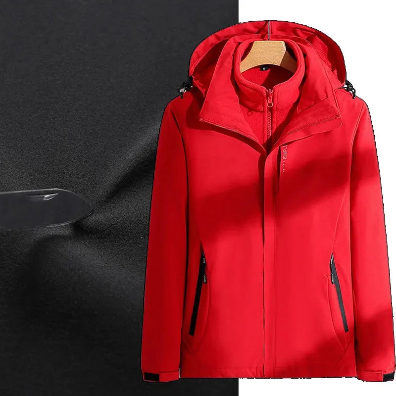 Woman Hiking Jacket Winter Outdoor 3 In 1 Waterproof GlowCart