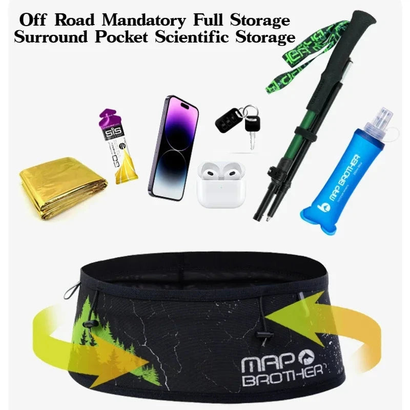MAP BROTHER W1002 Hydration Running Belt Waist Pack Travel Money Bag Trail Marathon Gym Workout Fitness Mobile Phone Holder Bag GlowCart