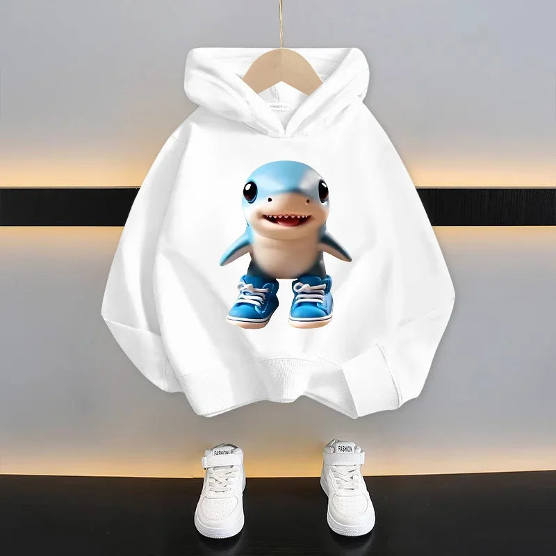 Italian Brainrot Kids Hoodie Funny Cartoon Graphic Thin Sweatshirts Tung Tungtung Sahur Casuals Long Sleeves Tops Boys Clothes GlowCart