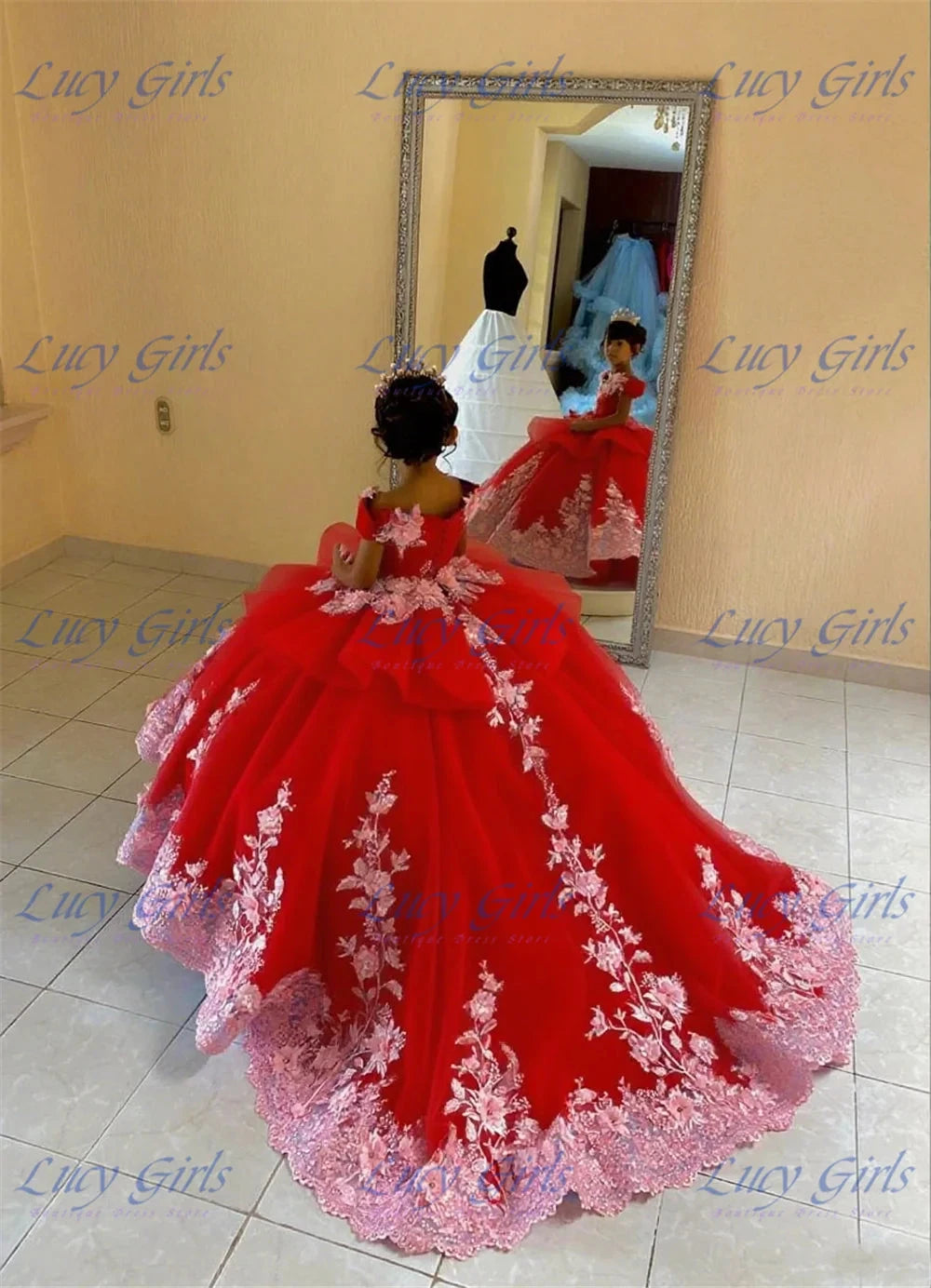 Luxurious Double Color Flower Girl Dress Wedding Dresses GlowCart