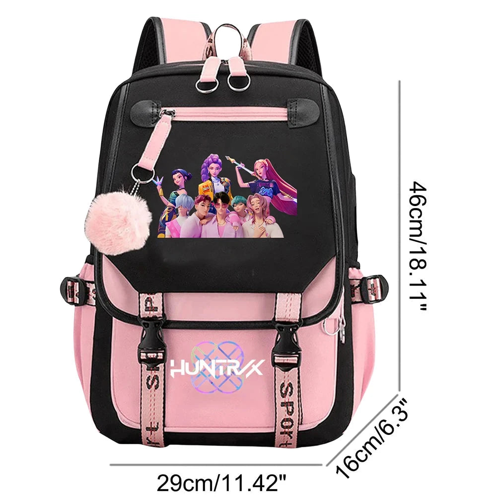 School Backpack for Students KPop Demon Huntes Daily Bagpack 2025 Hot Movie Print Backpacks for Girl Boy Laptop Usb Port Bag GlowCart