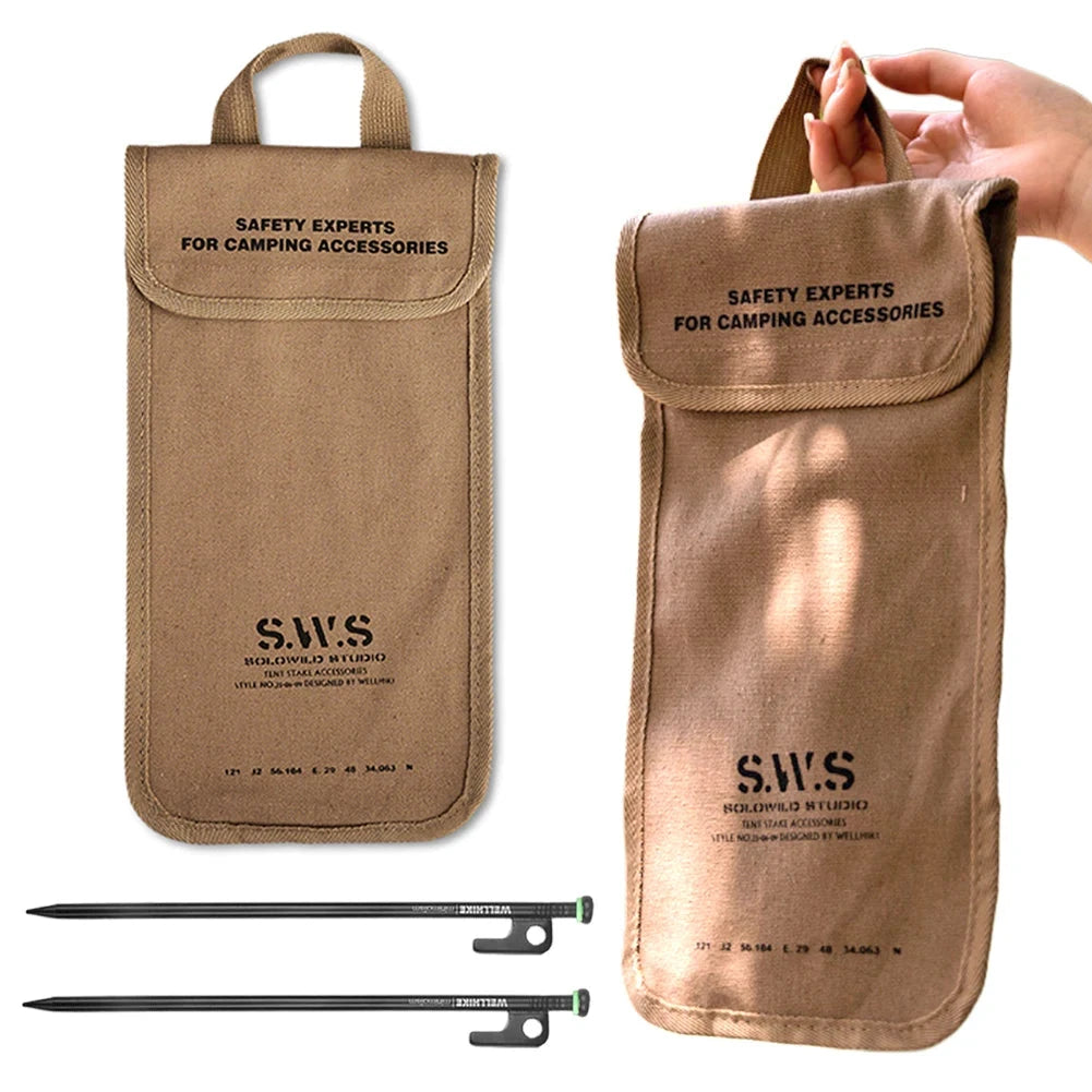 4/8 Pack Forged Steel Tent Pegs with Storage Bag Heavy Duty GlowCart