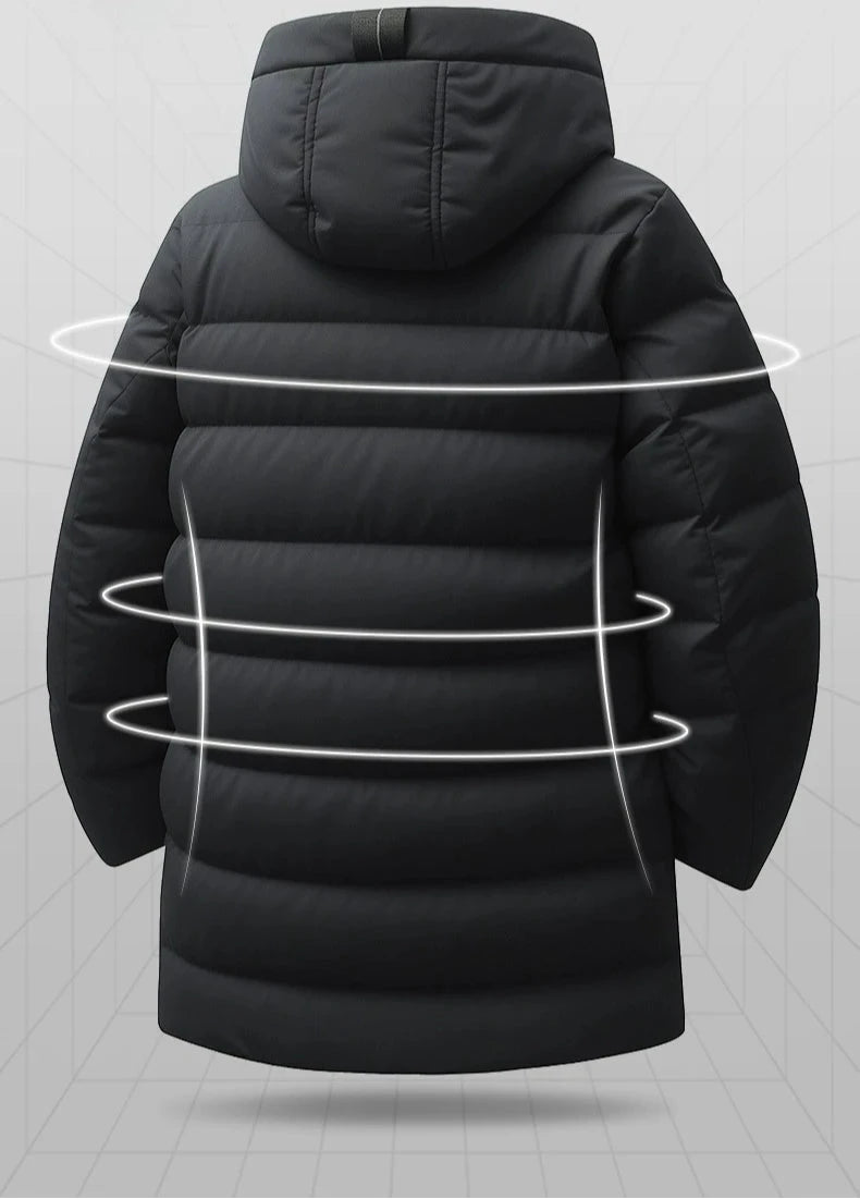 Long Down Jacket Men Thicken Warm Winter Coat Hooded GlowCart
