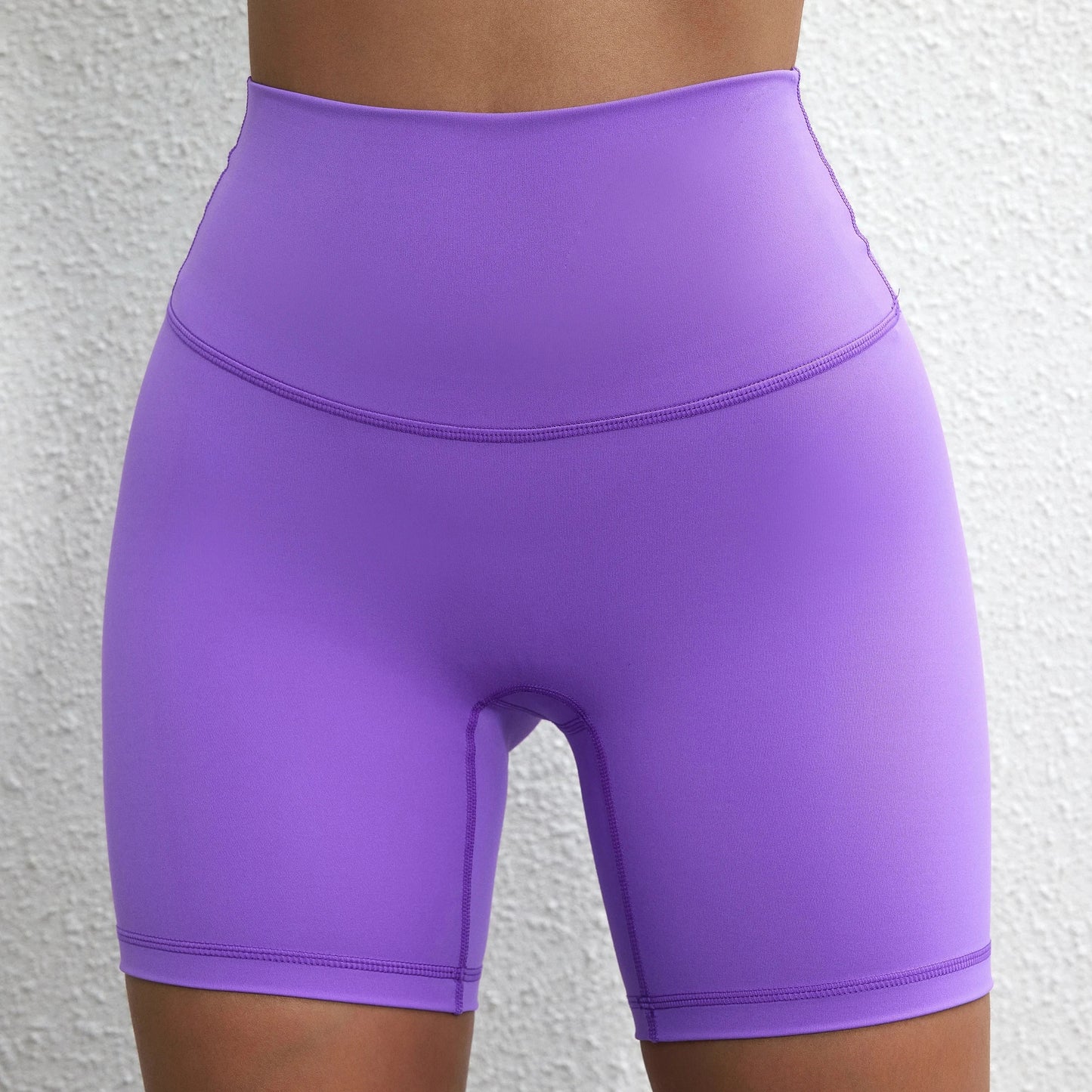 Solid Color Women Fitness Sports Short High Waist Yoga Short Leg Cycling Comprehensive Training Jog Squat Proof Internal Pocket GlowCart