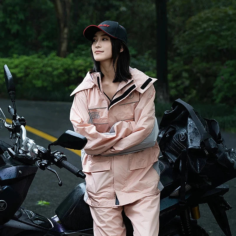 DUHAN Women's Motorcycle Raincoat Split Type Rainstorm Proof GlowCart
