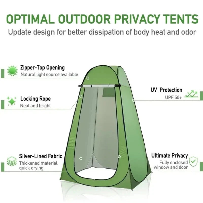 Portable Pop Up Privacy Tent Outdoor Shower Toilet With GlowCart
