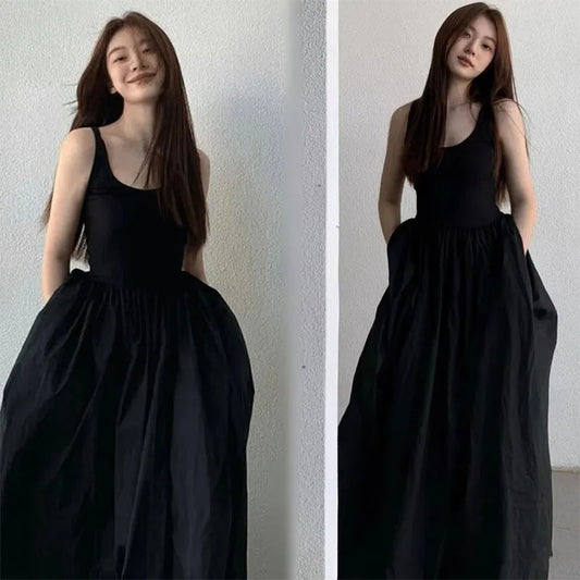 Black Strapless Long Dress Women Fashion Slim Sleeveless O-Neck High Waist Dresses Female 2025 Spring Summer new  Party Vestidos GlowCart