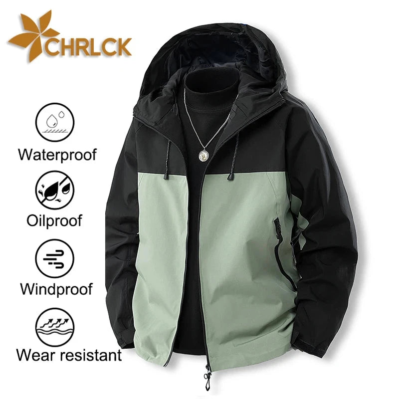 CHRLCK Men's Waterproof Hiking Jacket Women Splicing GlowCart